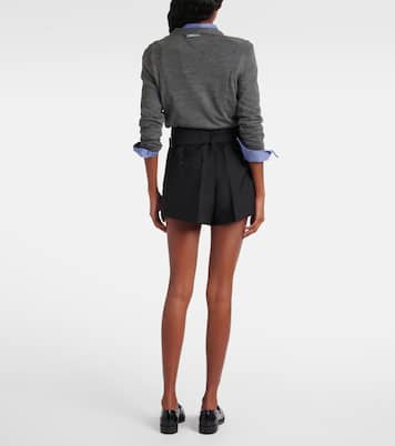 Belted mohair and wool shorts | Prada