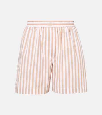 Striped cotton and silk Bermuda shorts | Brunello Cucinelli
