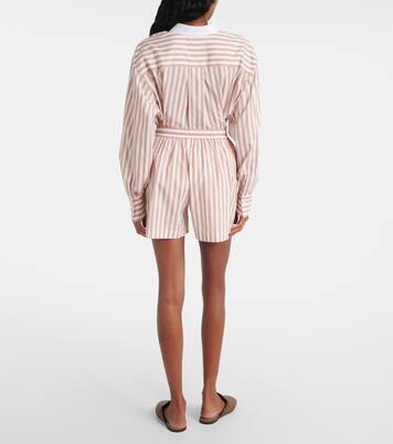 Striped cotton and silk Bermuda shorts | Brunello Cucinelli