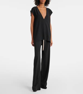 Pantaloni regular Dietrich Drawstring in cady di crêpe  | Rick Owens
