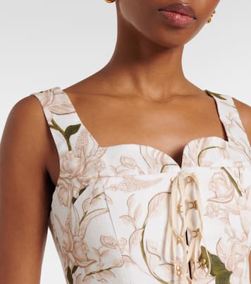 Crop top Reserva Gardenia de lino floral | Agua by Agua Bendita