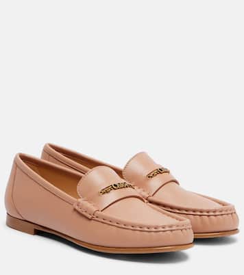 Chloé logo embellished leather loafers | Chloé