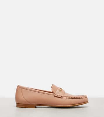 Chloé logo embellished leather loafers | Chloé