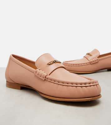 Chloé logo embellished leather loafers | Chloé