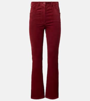 Schmale High-Rise-Hose aus Veloursleder | Joseph