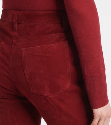 Schmale High-Rise-Hose aus Veloursleder | Joseph