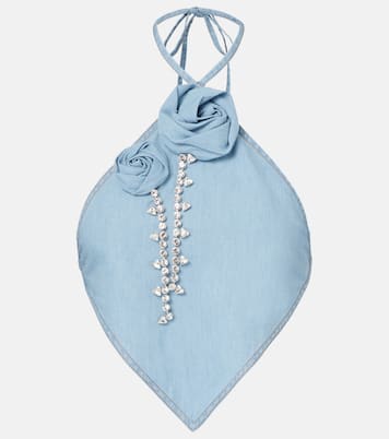 Top aus Baumwolle mit Kristallen | Area