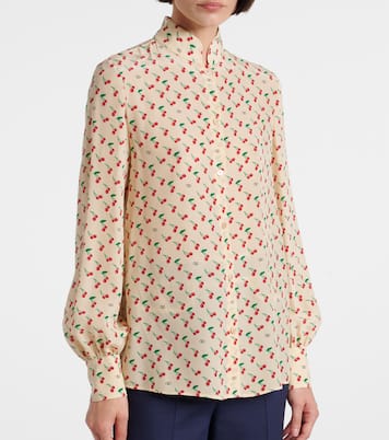 Blusa Cady Couture in seta con stampa | Valentino