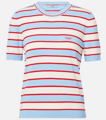 Knitted striped cotton top | Prada