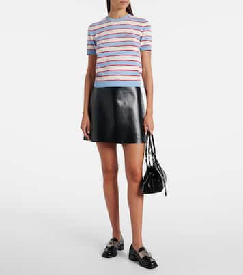 Knitted striped cotton top | Prada