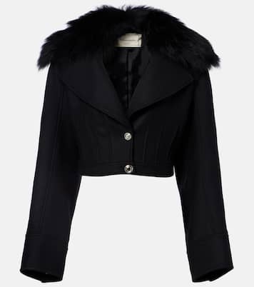 Jacke aus einem Wollgemisch mit Shearling | Blumarine