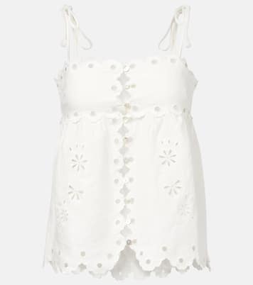 Besticktes Top aus Leinen | Farm Rio