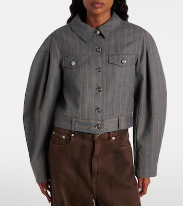 Chaqueta cropped con raya diplomática | Ganni