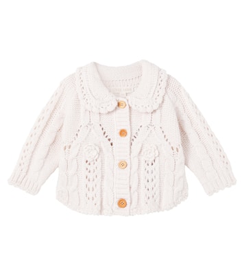 Baby Khellana cable-knit floral cardigan | Louise Misha