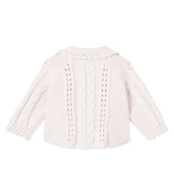 Baby Khellana cable-knit floral cardigan | Louise Misha