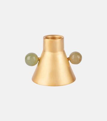 Embellished gold-plated candle holder | Natalia Criado