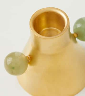 Embellished gold-plated candle holder | Natalia Criado