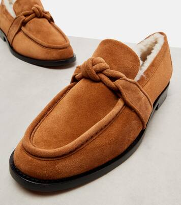 Astaire shearling-lined suede loafers | Bottega Veneta