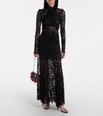 Floral lace maxi skirt | Rabanne
