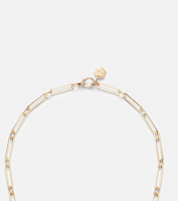 Radiant Deco 18kt gold pendant necklace with pink sapphires and diamonds | Shay Jewelry