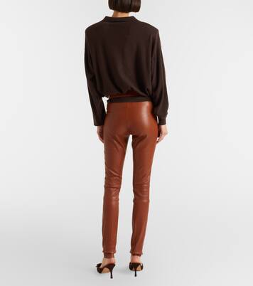 Carolyn leather slim pants | Stouls