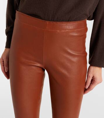Carolyn leather slim pants | Stouls