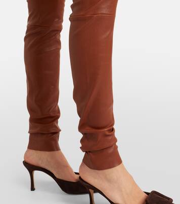 Carolyn leather slim pants | Stouls