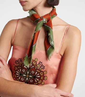 Contina Midi fringed cotton scarf | Alémais