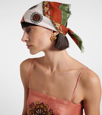 Contina Midi fringed cotton scarf | Alémais