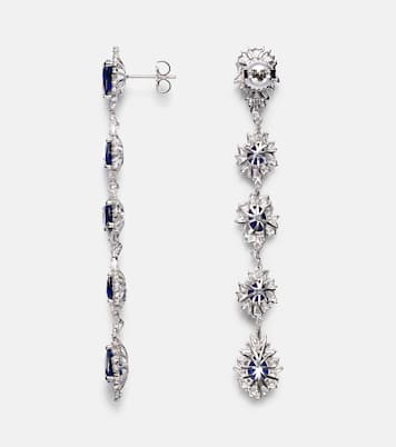 Ohrringe aus 18kt Weißgold (750/1000) mit Diamanten und Saphiren | Suzanne Kalan