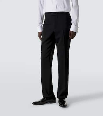 Wool grain de poudre tuxedo pants | Burberry