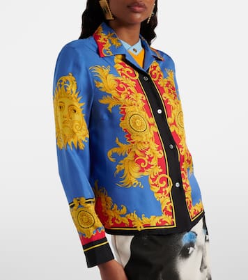 Bedruckte Bluse aus Seiden-Twill | Versace