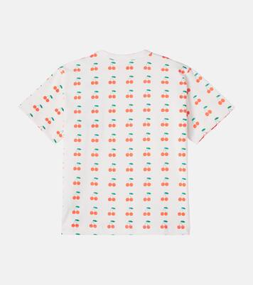 Cherries printed cotton jersey T-shirt | Tinycottons