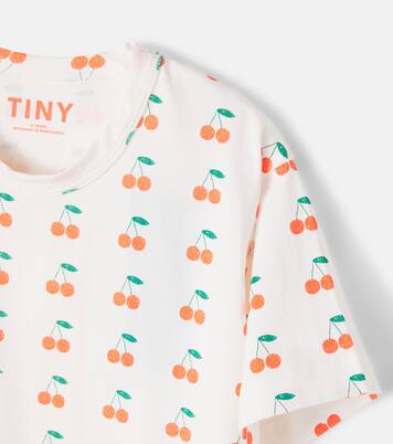 Cherries printed cotton jersey T-shirt | Tinycottons