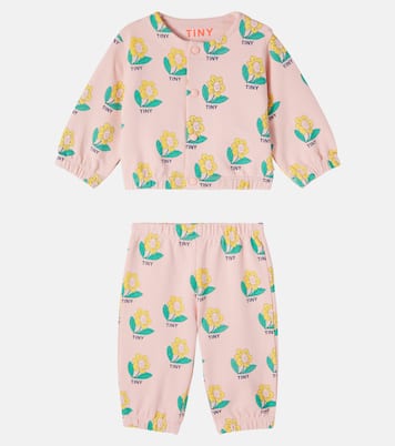 Baby printed cotton sweatshirt and sweatpants set | Tinycottons