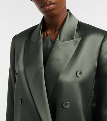 Double-breasted silk blazer  | The Sei