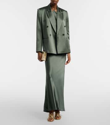 Double-breasted silk blazer  | The Sei