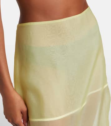 Peri sheer silk-blend midi skirt | The Frankie Shop