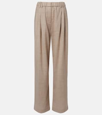Pantalones anchos de lana virgen con cuentas Monili | Brunello Cucinelli