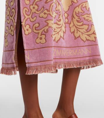 Aster floral fringed cotton terry midi dress | Zimmermann