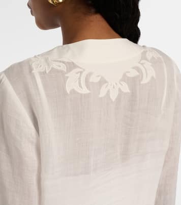 Indra刺绣苎麻纤维迷你连衣裙 | Zimmermann