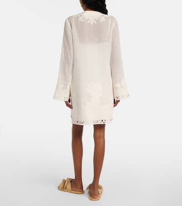 Indra刺绣苎麻纤维迷你连衣裙 | Zimmermann
