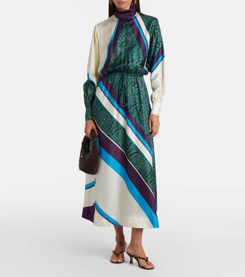 Joni printed silk midi dress | Alémais