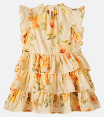 Mahon floral ruffled cotton dress | Zimmermann Kids