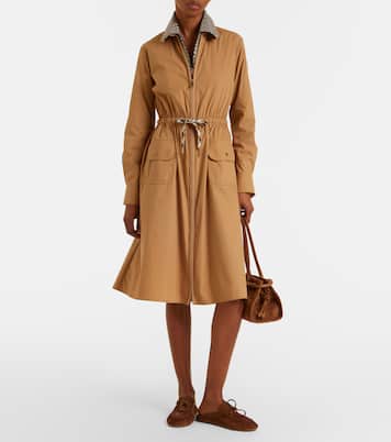 Cotton-blend zip-up shirt dress | Moncler