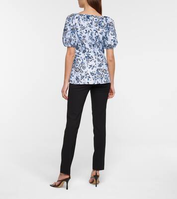 Inez floral cotton poplin top | Erdem