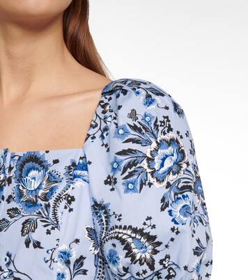 Inez floral cotton poplin top | Erdem