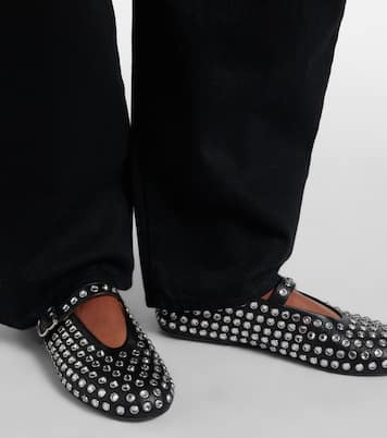Ballerinas aus Leder mit Kristallen | Alaïa