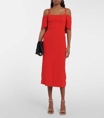 Robe midi à encolure bardot | Victoria Beckham