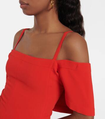 Robe midi à encolure bardot | Victoria Beckham